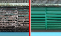 чистка кондиционера: вентилятор до и после чистки